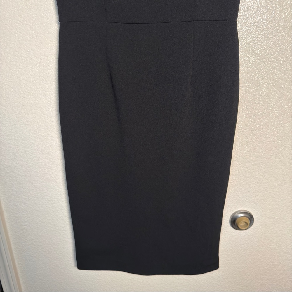 Betsey Johnson Classic Black Midi Puff Sleeve Dress Sz 6 - Picture 3 of 11